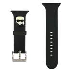 KARL LAGERFELD STRAP KLAWMSLKK APPLE WATCH 38/40/41MM BLACK/BLACK STRAP SILICONE KARL HEADS