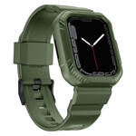 KINGXBAR CYF106 2IN1 ARMORED CASE FOR APPLE WATCH SE, 8, 7, 6, 5, 4, 3, 2, 1 (41, 40, 38 MM) WITH STRAP GREEN