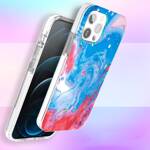 KINGXBAR WATERCOLOR SERIES COLOR CASE FOR IPHONE 12 PRO MAX BLUE-PINK