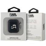 Karl Lagerfeld KLA2PGKCPK AirPods 1/2 cover czarny/black Monogram Karl & Choupette Head