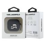 Karl Lagerfeld KLA4RUNKCHK AirPods 4      cover czarny/black Silicone Karl&Chaupette Head 3D