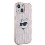 Karl Lagerfeld KLHCP13MHKLPCHP iPhone 13 6.1" różowy/pink hardcase IML Choupette Head & Monogram