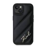 Karl Lagerfeld KLHCP15MPQDSMGK iPhone 15 Plus / 14 Plus 6.7" czarny/black hardcase Diagonal Quilted Script