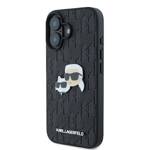 Karl Lagerfeld KLHCP16SPGKLKCPK iPhone 16 6.1" czarny/black hardcase Monogram Karl&Chaoupette Head Pin