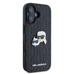 Karl Lagerfeld KLHCP16SPGKLKCPK iPhone 16 6.1" czarny/black hardcase Monogram Karl&Chaoupette Head Pin