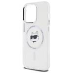 Karl Lagerfeld KLHMP13LHLSCHH iPhone 13   Pro 6.1" biały/white hardcase IML Metal Choupette Head MagSafe