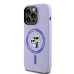 Karl Lagerfeld KLHMP14LSCMKCRHU iPhone 14 Pro 6.1" fioletowy/purple HC MagSafe Silicone KC Heads Ring