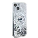 Karl Lagerfeld KLHMP14SLGCHSGH iPhone 14 / 15 / 13 6.1" hardcase transparent Liquid Glitter Choupette Head Magsafe