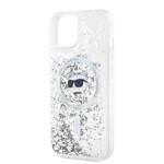 Karl Lagerfeld KLHMP14SLGCHSGH iPhone 14 / 15 / 13 6.1" hardcase transparent Liquid Glitter Choupette Head Magsafe