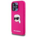 Karl Lagerfeld KLHMP15LSKHPPLF iPhone 15  Pro 6.1" fuksja/fuschia hardcase Silicone Karl Head Print MagSafe