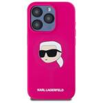 Karl Lagerfeld KLHMP15LSKHPPLF iPhone 15  Pro 6.1" fuksja/fuschia hardcase Silicone Karl Head Print MagSafe