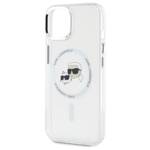 Karl Lagerfeld KLHMP15SHLSKCH iPhone 15   6.1" biały/white hardcase IML Metal Karl&Choupette Head MagSafe