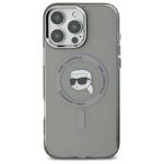 Karl Lagerfeld KLHMP16LHLSKIK iPhone 16 Pro 6.3" czarny/black hardcase IML Metal Karl Head MagSafe