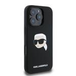 Karl Lagerfeld KLHMP16LSKHPPLK iPhone 16 Pro czarny/black HC MagSafe Sil KL Head Print