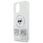 Karl Lagerfeld KLHMP16SLGCHSGH iPhone 16 6.1" hardcase transparent Liquid Glitter Choupette Head Magsafe