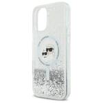 Karl Lagerfeld KLHMP16SLGKCSGH iPhone 16 6.1" hardcase transparent Liquid Glitter Karl&Choupette Head Magsafe