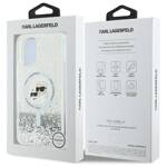 Karl Lagerfeld KLHMP16SLGKCSGH iPhone 16 6.1" hardcase transparent Liquid Glitter Karl&Choupette Head Magsafe