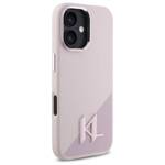 Karl Lagerfeld KLHMP16SSCMKMPCP iPhone    16 6.1" różowy/pink hardcase Silicone Shadow Metal Initial MagSafe