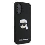 Karl Lagerfeld KLHMP16SSKHPPLK iPhone 16 czarny/black HC MagSafe Sil KL Head Print