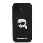 Karl Lagerfeld KLHMP16SSKHPPLK iPhone 16 czarny/black HC MagSafe Sil KL Head Print