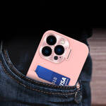 LEATHER STAND CASE CASE FOR IPHONE 14 COVER CARD WALLET WITH STAND PINK