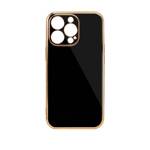 LIGHTING COLOR CASE FOR IPHONE 12 PRO MAX BLACK GEL COVER WITH GOLD FRAME