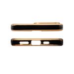 LIGHTING COLOR CASE FOR IPHONE 12 PRO MAX BLACK GEL COVER WITH GOLD FRAME