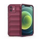 MAGIC SHIELD CASE CASE FOR IPHONE 12 ELASTIC ARMORED CASE BURGUNDY