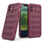 MAGIC SHIELD CASE CASE FOR IPHONE 12 ELASTIC ARMORED CASE BURGUNDY