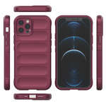 MAGIC SHIELD CASE CASE FOR IPHONE 12 PRO ELASTIC ARMORED CASE IN BURGUNDY