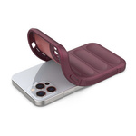 MAGIC SHIELD CASE CASE FOR IPHONE 12 PRO ELASTIC ARMORED CASE IN BURGUNDY
