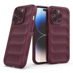 MAGIC SHIELD CASE CASE FOR IPHONE 14 PRO ELASTIC ARMORED COVER IN BURGUNDY