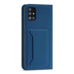 MAGNET CARD CASE CASE FOR SAMSUNG GALAXY A12 5G POUCH WALLET CARD HOLDER BLUE