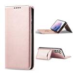 MAGNET CARD CASE CASE FOR SAMSUNG GALAXY S22 POUCH CARD WALLET CARD STAND PINK