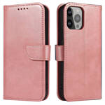 MAGNET CASE ELEGANT BOOKCASE TYPE CASE WITH KICKSTAND FOR IPHONE 13 PINK