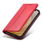 MAGNET FANCY CASE CASE FOR IPHONE 12 PRO MAX POUCH WALLET CARD HOLDER RED