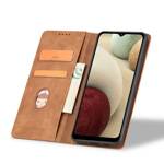 MAGNET FANCY CASE CASE FOR SAMSUNG GALAXY A12 5G POUCH WALLET CARD HOLDER BROWN
