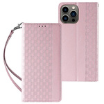 MAGNET STRAP CASE CASE FOR IPHONE 12 PRO MAX POUCH WALLET + MINI LANYARD PENDANT PINK