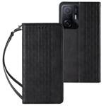 MAGNET STRAP CASE CASE FOR XIAOMI REDMI NOTE 11 POUCH WALLET + MINI LANYARD PENDANT BLACK