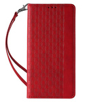 MAGNET STRAP CASE FOR IPHONE 12 PRO POUCH WALLET + MINI LANYARD PENDANT RED