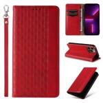 MAGNET STRAP CASE FOR IPHONE 14 FLIP WALLET MINI LANYARD STAND RED