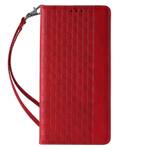 MAGNET STRAP CASE IPHONE 14 PLUS CASE WITH FLIP WALLET MINI LANYARD STAND RED