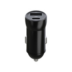 Maxlife Car Charger PD QC MXCC-04 1X USB-C 1X USB 20W Black + USB-C cable-USB-C 60W