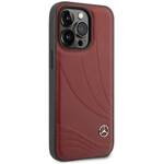 Mercedes MEHCP14L8ROLR iPhone 14 Pro  6.1" czerwony/red hardcase Leather Wave Patern