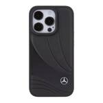 Mercedes MEHCP15L8ROLK iPhone 15 Pro  6.1" czarny/black hardcase Leather Wave Patern