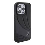 Mercedes MEHCP15L8ROLK iPhone 15 Pro  6.1" czarny/black hardcase Leather Wave Patern