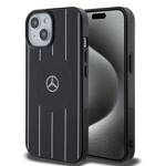 Mercedes MEHMP15S23HRSK iPhone 15 / 14  / 13 6.1" czarny/black hardcase Double Layer Crossed Lines MagSafe