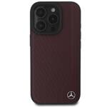 Mercedes MEHMP16L23RBGVR iPhone 16 Pro  6.3" czerwony/red hardcase MB Wood Imitation Leather MagSafe