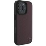 Mercedes MEHMP16L23RBGVR iPhone 16 Pro  6.3" czerwony/red hardcase MB Wood Imitation Leather MagSafe