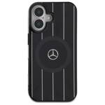 Mercedes MEHMP16S23HRSK iPhone 16 6.1"    czarny/black hardcase MB Double Layer Crossed Lines MagSafe